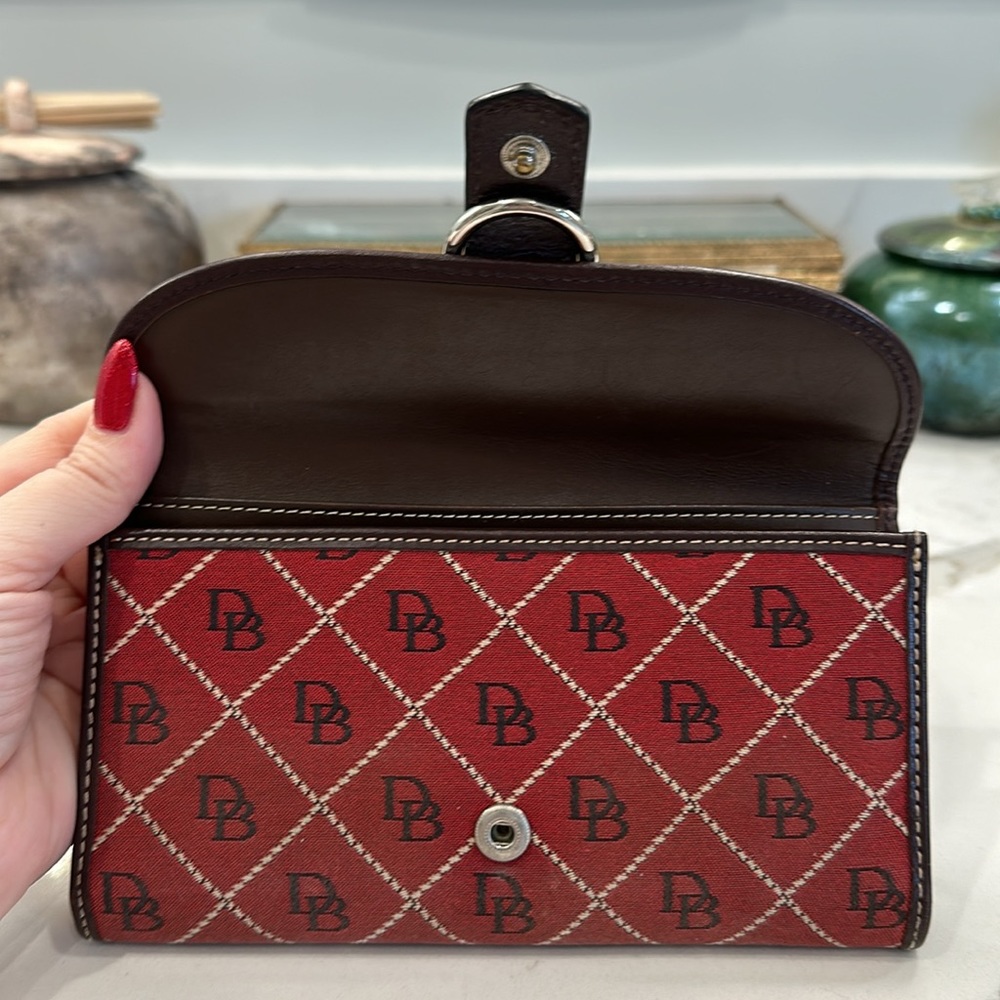 Dooney & Bourke - Leather & Canvas Buckle Wallet EUC - Picture 11 of 17